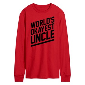 Men's - Instant Message - World's Okayest Uncle Long Sleeve Graphic T-Shirt - 1 of 4