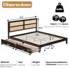BABYYER Full Size Bed Frame with Rattan Headboard, Boho Platform Bed with Storage Underneath and Enhanced Support Slats and Feet - 4 of 4