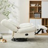 ORRD 360° Swivel Recliner Chair with Footrest, Beige Corduroy Glider Rocking Armless Sofa for Small Spaces, Manual Adjustable Backrest - 3 of 4