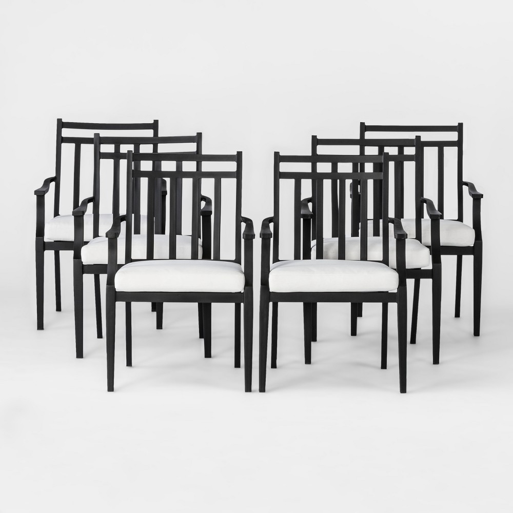 Fairmont 6pk Steel Patio Dining Chairs Linen - Threshold