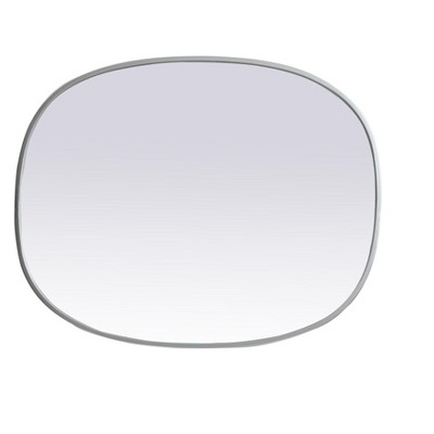 Silver Oval Full Length Metal Frame Bathroom Mirror