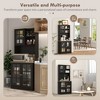 72" Modern Freestanding Kitchen Pantry Cabinet with Large Countertop, Glass Doors and Adjustable Shelves for Dining Room or Coffee Bar - 2 of 4