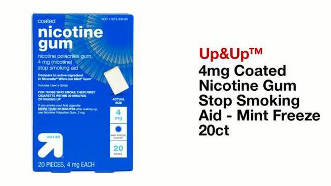 Nicotine 4mg Gum Stop Smoking Aid - Mint Freeze - up & up™, 2 of 7, play video