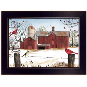 Gulches Series "Winter Friends" in by Billy Jacobs 1 Piece Black Frame Print Birds Poster Art Print 14 in. x 1 in. - 1 of 4