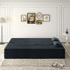 Modern Convertible Floor Sofa Bed with 2 Pillows, Folding Foam Sleeper Couch, No Assembly Sofa for Guest Room or Living Room-Tanpinhause - 2 of 4