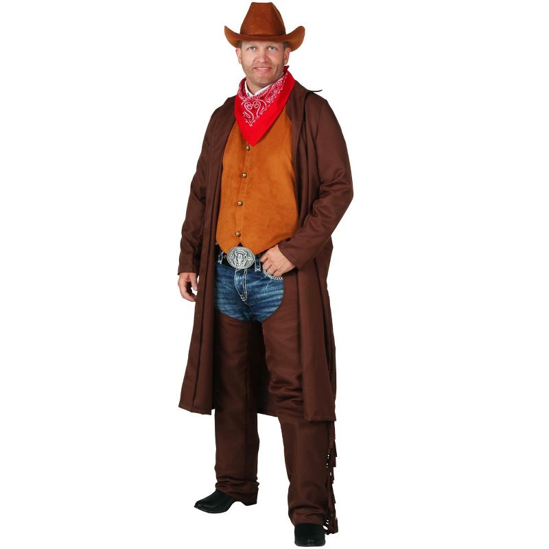 HalloweenCostumes.com Men's Plus Size Rancher Cowboy Costume, 1 of 2