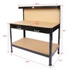 Homy Casa Work Bench with Pegboard Back Panel and Storage Shelf, MDF Work Surface and Carbon Steel Frame - 3 of 4