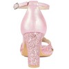Allegra K Women's Bling Glitter Ankle Strap High Chunky Heel Sandals - 3 of 4
