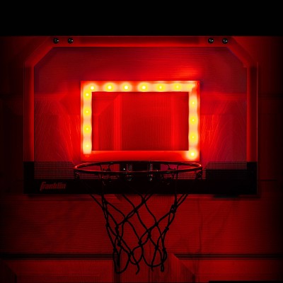 Red Light Up Over-the-Door Mini Basketball Hoop with Steel Rim
