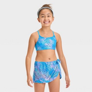 Girls' Polka Dots Bikini Set - Cat & Jack™ Blue - 1 of 4