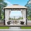 Yammi 10x12' Softtop Metal Grill Patio Gazebo with Curtain, Canopy Tent with Mosquito Net, Outdoor Furniture - Maison Boucle - 2 of 4