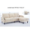 TiramisuBest Beige 3-Seat Knockdown L-Shaped Sectional Sofa with Storage Ottoman and Footrest, Upholstered Combo Couch for Living, Bedroom - 3 of 4