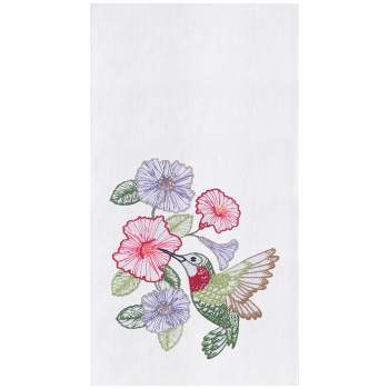 C&F Home Hummingbird & Hibiscus Embroidered Cotton Flour Sack Kitchen Towel