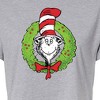 Women's The Cat in the Hat Cat Wreath Cropped Graphic T-Shirt - Heather Grey - 2 X-Large - 2 of 4