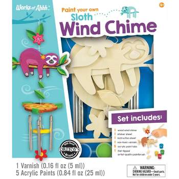 Works of Ahhh Craft Set - Sloth Wind Chime Classic Wood Paint Kit