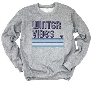 Simply Sage Market Women's Graphic Sweatshirt Winter Vibes Stripes - 1 of 3