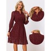Allegra K Women's Metallic Star Split Neck Button-Up Smocked Chiffon Dresses - 2 of 4