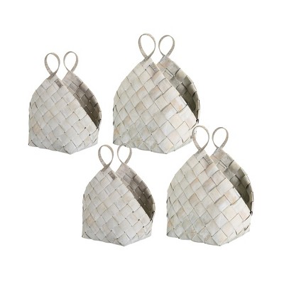 Melrose Metasequoia Wood Basket (Set of 4)