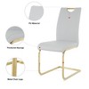 Lyngins Dining Room Side Chairs Set of 2/4/6,Upholstered Chairs with Faux Leather Padded Seat and Gold Metal Legs for Kitchen,Living Room - 4 of 4