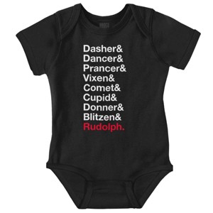 Christmas Santa's Reindeer List Baby Romper Boys or Girls Brisco Brands - 1 of 4