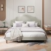 KTMBDW Bed Frame Upholstered Platform Bed with Adjustable Headboard, Soft Fabric, Retro Style Platform Bed No Box Spring Needed, Beige - 2 of 4