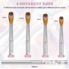 Saviland Kolinsky Nail Brush Set: #6/10/12/14 Acrylic Sculpting Brushes for Extensions & 3D Art - Silver Pro-Grade Kit. - 4 of 4