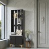 Mshliw Modern 4 in 1 Hall Tree with Cushioned Bench Coat Rack with 8 Hooks Shoe Storage Cabinet and Adjustable Shelves - 4 of 4