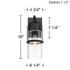 Possini Euro Design Caramela 16" High Modern Outdoor Wall Light Fixture Mount Porch House Exterior Set of 2 Weatherproof Black Clear Glass Shade - 4 of 4