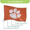NCAA Clemson University Flag with Grommets, 3'x5' Clemson Tigers Outdoor College Flags & Banners for Garden Patio Indoor Wall Décor - 3 of 4