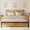 Wood Bed Frame Full Size with Headboard and 4 Storage Drawers, Noise-Free Slats, Heavy Duty - 3 of 4