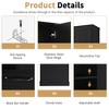 Gulches Tall Storage Cabinet with Adjustable Shelves & Flip-Out Basket, Black MDF Cabinet for Bathroom, Living Room, Office with Aluminum Handles - 4 of 4
