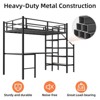 Sapphtopaz Metal Twin Size Loft Bed with L-Shaped Desk & Storage Space,Space-Saving Bed Frame with Stairs & Guardrail,Bunk Bed for Adults&Teen - 2 of 4
