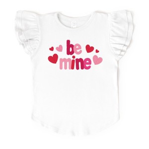 Be Mine Knit Print - Flutter Sleeve Graphic T-Shirt - 1 of 4