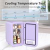 YASHE 6L Mini Fridge, Portable 8-Can Thermoelectric Cooler, 110V AC/DC, for Bedroom, Office, Dorm, Car, Skincare & Beverages, Purple - 4 of 4