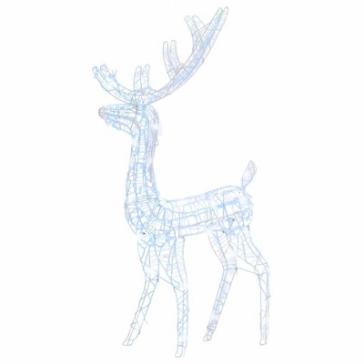 vidaXL 4ft Reindeer Christmas Decoration, Acrylic Christmas Outdoor Light with 140 LEDs, Xmas Deer Light Decor for Indoor Outdoor Use, Cold White