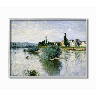 Stupell Industries Countryside Homes Lake Landscape Monet Classic Painting