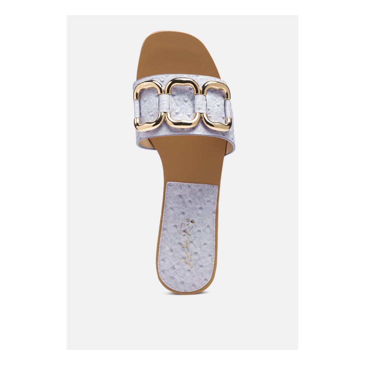 Женские сандалии London Rag Womens Madeleine Metal Rings Flat Slides 8 — фото 4