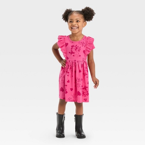 Toddler Girls' Bluey Valentine's Day Tunic Dress - Pink : Target