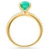 Pompeii3 1 3/4Ct Cushion Emerald & Diamond Ring Gold Lab Created - Size 6 - 3 of 4