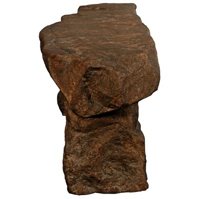 Stonehenge Sculptural Garden Bench in Brown Cast Resin