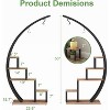 Acekool 5-Tier Half Moon Plant Stand, 2-Pack Tall Metal Plant Shelf with Hooks, Space-Saving Indoor Flower Rack for Living Room, Balcony, Black - 2 of 4