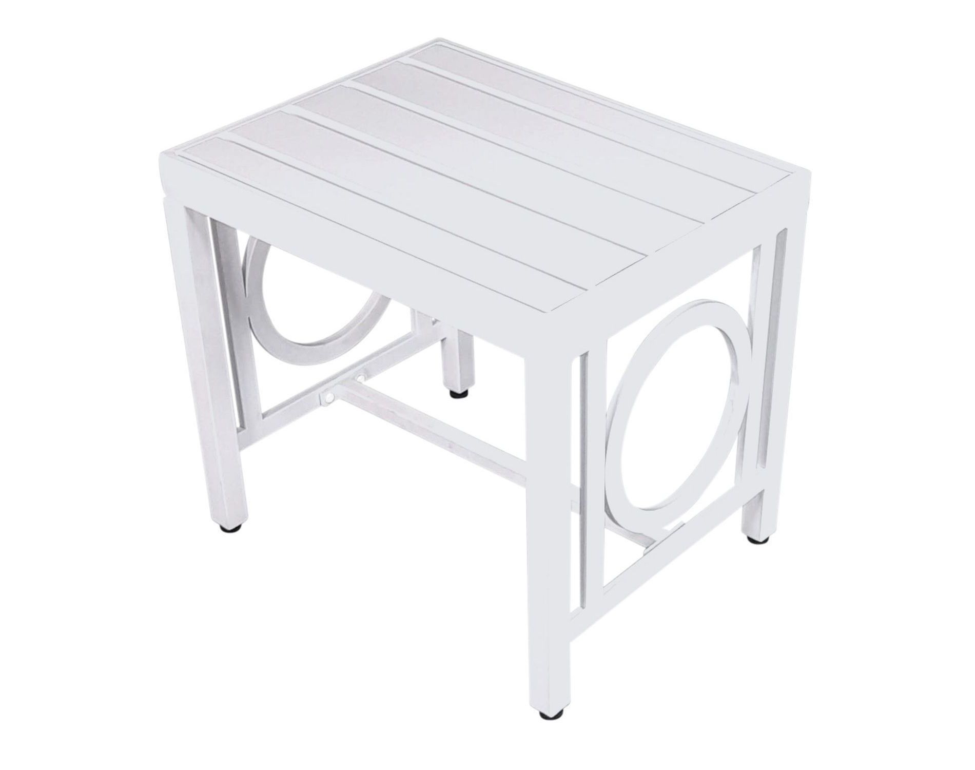 HomeRoots 16" White Metal Outdoor Side Table