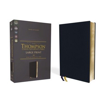 Nasb, Thompson Chain-Reference Bible, Large Print, Leathersoft, Navy, 1995 Text, Red Letter, Comfort Print - by  Zondervan (Leather Bound)