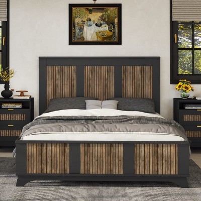 Queen Size Upholstered Platform Bed with Frame and LED Light, Modern Velvet Headboard with Diamond Quilting Detail-Maison Boucle