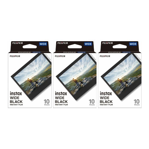 købe Rustik status Fujifilm Instax Wide Instant Film 10 Exposures (black Frame, 3-pack) :  Target