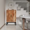 Royal Hampton 30 Inch Storage Cabinet with Black Iron Legs, Handcrafted Acacia Wood Construction - 4 of 4