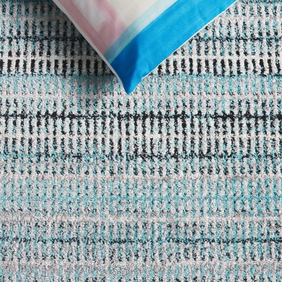 Reversible Medallion Blue Synthetic 24x12 Rectangular Rug