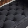 Sapphtopaz Storage Bench Ottoman with Storage Velvet Button Bedside Bench with Armrests Nailhead Trim Storage Ottoman for Living Room Bedroom - 2 of 4