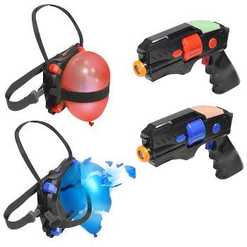 ArmoGear Laser Tag Balloon Battle set with 2 Mini Battle Blasters, 2 Target Vest, 50 Ballons and 4 Suction Cup