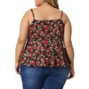 Agnes Orinda Women's Plus Size Peplum Adjustable Strap Outfits Floral Camisoles - 4 of 4